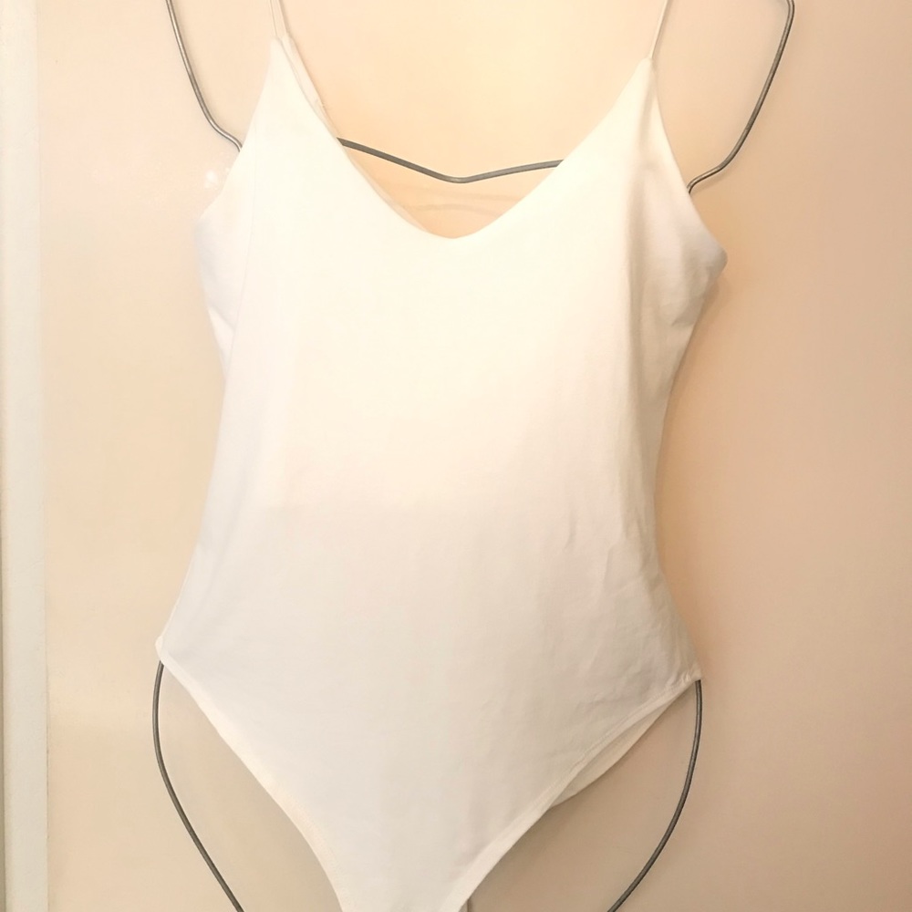 White Bodysuit Cami - Snap bottom